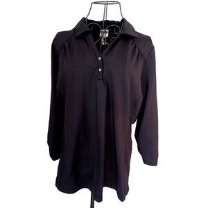 Zenergy Golf by Chicos Womens Sz 2 (L) Long Sleeve Shirt 3/4 Sleeve